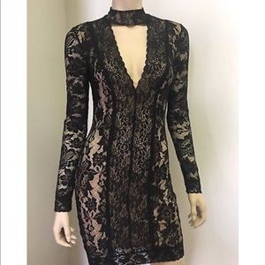 Bebe Lace Choker Dress